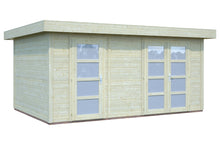 Lade das Bild in den Galerie-Viewer, Gartenhaus Zweiraumhaus Blockbohlenhaus Lara 12,7 m² 28 mm naturbelassen Palmako
