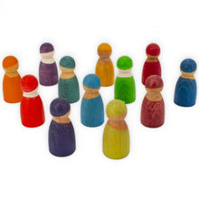 Lade das Bild in den Galerie-Viewer, Regenbogen Freunde Figuren12 Stück Massivholz