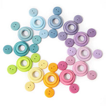 Lade das Bild in den Galerie-Viewer, 24 Bauringe Holzringe pastell