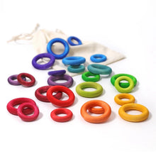 Lade das Bild in den Galerie-Viewer, 24 Bauringe Holzringe Regenbogen