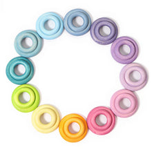 Lade das Bild in den Galerie-Viewer, 24 Bauringe Holzringe pastell