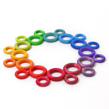 Lade das Bild in den Galerie-Viewer, 24 Bauringe Holzringe Regenbogen
