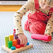 Lade das Bild in den Galerie-Viewer, Steckspiel Kleine Walzen- Regenbogen