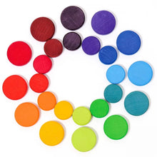 Lade das Bild in den Galerie-Viewer, Bunte Holztaler 24 Stück in 2 Größen