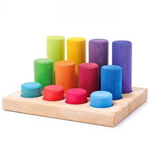 Lade das Bild in den Galerie-Viewer, Steckspiel Kleine Walzen- Regenbogen