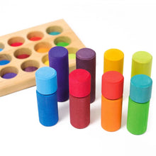 Lade das Bild in den Galerie-Viewer, Steckspiel Kleine Walzen- Regenbogen