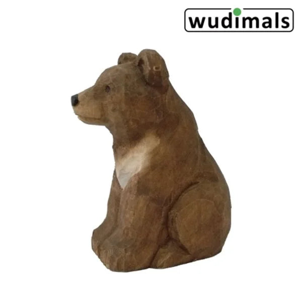 Wudimals Bären-Junges Holzfigur